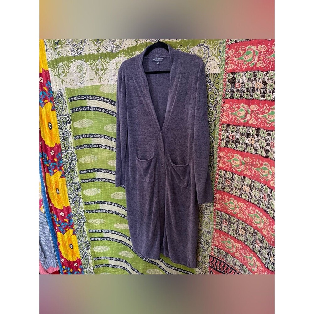 Barefoot Dreams Slate CozyChic Ultra Lite Knit Duster Cardigan Size Extra Large - Picture 6 of 16